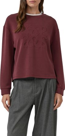 s.Oliver Sweatshirt S.OLIVER, Damen, Gr. 34, schwarz merlot, Sweatware, Obermaterial: 47% Modal, 41% Polyester, 12% Elasthan, unifarben, relaxed fit normal, Ru