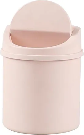 OEM Mini Papelera De Pl&aacute;stico Con Tapa Abatible, Papelera De Oficina De 2 Litros, Rosa