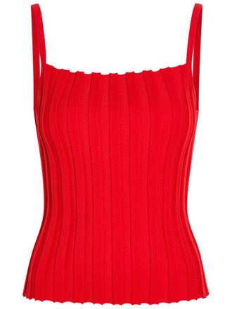 Staud Skye Ribbed-knit Tank - Red - S (UK8-10 / S)