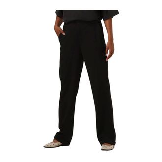 ALIX The Label Alix The Label - Zwarte Straight Leg Geweven Broek - Dames - Broeken - Zwart - Maat: XS Zijde