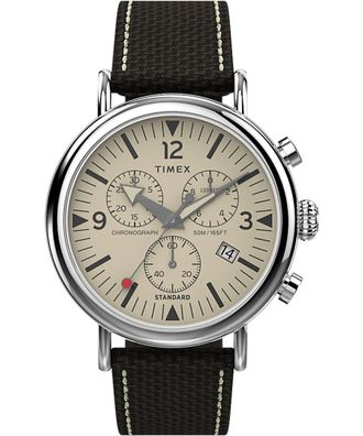 Timex Standard Chrono Mens Brown Watch TW2V43800 Fabric - One Size