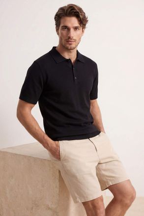 Trendyol MAN Heren Zwart Effen Kort Regular fit Poloshirts