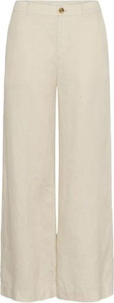 Part Two Franse Eik Wijde Pijp Linnen Broek - Dames - Wijde Broeken - Beige - M - Linnen - Broeken