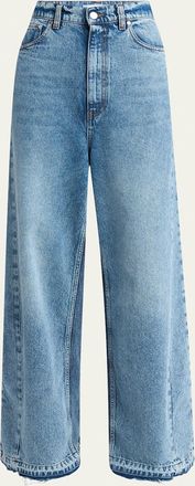 Stella McCartney Two Tonal Paneled Wide Leg Jeans