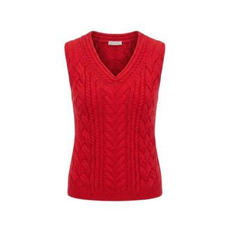 Malo Chaleco de punto trenzado sin mangas - Knitwear - Mujer - Rojo - XS