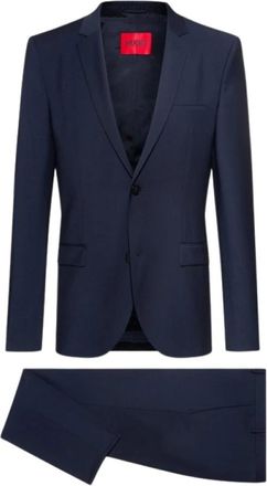 HUGO BOSS Heren, Pakken, Blauw, Maat: 2XL Katoen