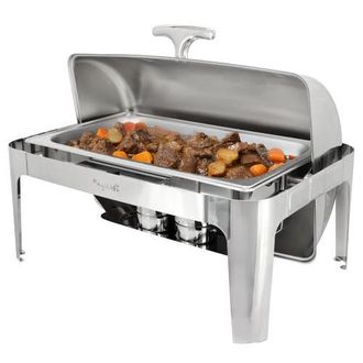 MegaChef 9.5 Quart Oblong Roll Top Stainless Steel Professional Chafing Dish/Food Warmer/Buffet Server Serving Trays in Silver at Nordstrom