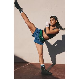 Free People FP Movement Dream Big Cotton Blend Shorts in Athlete Blue Combo at Nordstrom Rack, Size Medium