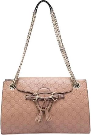 Gucci Pre-owned Leather gucci-bags - Dames - Vintage Schoudertas - Bruin - ONE Size - Vintage