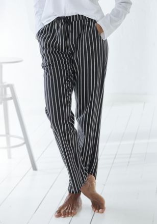 Vivance Pyjamahose VIVANCE DREAMS, Damen, Gr. 32/34, N-Gr, schwarz-weiss (schwarz, wei&szlig; gestreift), Single Jersey, Obermaterial: 100% Baumwolle, lang, Hosen P