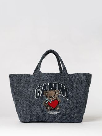 Ganni Borsa Denim Medium Bear Tote Ganni in tweed cotone organico