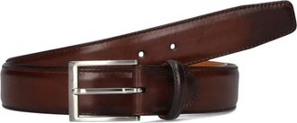 Magnanni Bruin Leren Riem met Metalen Gesp - Heren - Riemen - Bruin - 115 CM - Leer - Accessoires