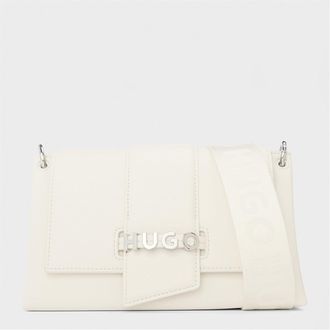 HUGO BOSS Hugo Womens Accessories Mel 2.0 Rectangle Shaped Crossbody Bag with Silver Tone Hardware in Open White - One Size