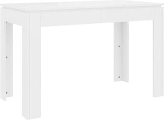 vidaXL Vidaxl - Dining Table High Gloss White 120x60x76 cm Engineered Wood