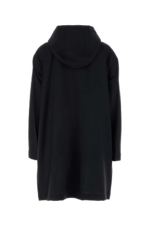 Prada Womens Navy Blue Mohair Blend Overcoat Bleu Cappotti