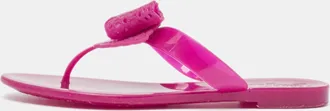 Ferragamo Pink Rubber Bali Thong Sandals