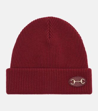 Gucci Horsebit ribbed-knit wool beanie