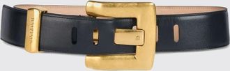 Balmain Cintura alta Anthem in pelle di vitello liscia con fibbia monogram