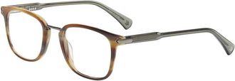 John Varvatos Mens Vjv423 Square Eyeglasses In Brown Horn