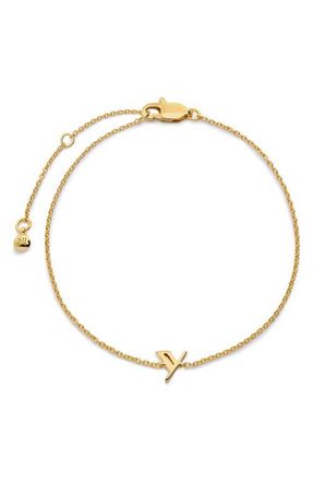 Monica Vinader Initial Chain Bracelet in 18K Gold Vermeil Y at Nordstrom