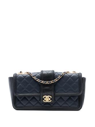 Chanel 2014-2015 grote Elegant CC Flap gewatteerde lamsleren schoudertas - Blauw