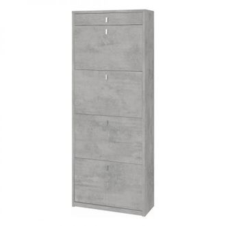 OEM Zapatero Con Cuatro Puertas Y Un Caj&oacute;n Superior Beton Cemento 63x29x H164 Cm