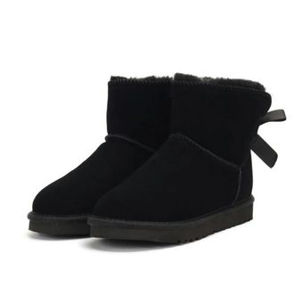 Generic QXDZSW Women Warm Bow Snow Winter Boots Women Boots Ankle Boots Fur Shoes Size 34-45 Black