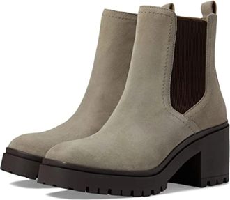 Blondo Womens Blondo Raquel RAQU01SD Boots Gray Suede Block Heel Ankle HTAT226