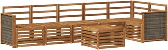 vidaXL Conjunto De Sof&aacute;s De Exterior 6 Uds. Natural Vidaxl