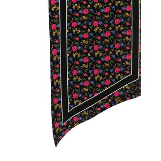 Chlo&eacute; Floral Print Silk Scarf - Black