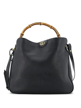 Gucci Diana NM Bamboo Leather Medium shoulder bag - Nero