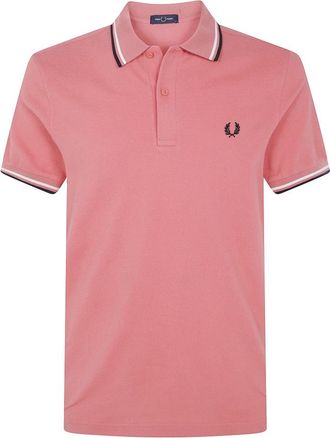 Fred Perry Polo met bies - Heren - Polos - Roze - M - Tops