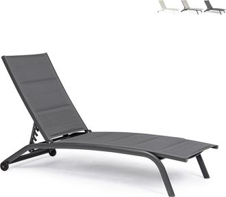 BIZZOTTO Bizzotto - Tumbona De Jard&iacute;n De Aluminio Con Ruedas Antracita Cleopas 61x192x H96 Cm
