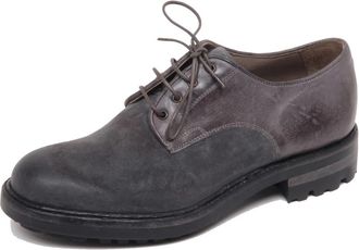 Corvari Vintage Donkergrijze Su&egrave;de Leren Schoen - Heren - Veterschoenen - Grijs - 40 1/2 EU - Su&egrave;de - Schoenen