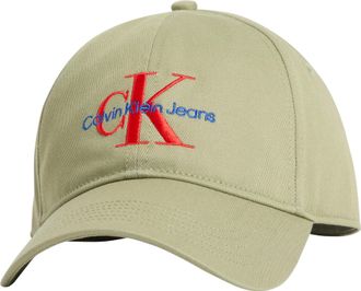Calvin Klein Jeans Baseball Cap CALVIN KLEIN JEANS MONO LOGO EMBRO CAP, Herren, gr&uuml;n (tea), Stoff, Baumwolle, unifarben, Caps Baseball Cap, mit Logostickerei
