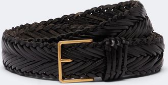 The Row Braided leather belt