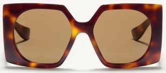 Valentino Occhiale Rettangolare In Acetato Donna HAVANA/MARRONE 55