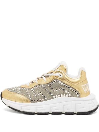 Versace embellished-upper lace-up sneakers - Gold