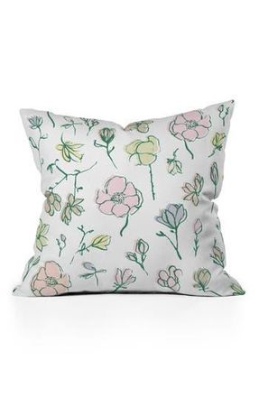 Deny Designs Magnolias Throw Pillow in White at Nordstrom Rack