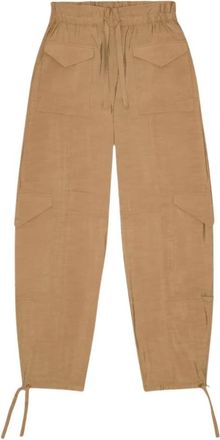 Ganni High Waist Pocket Pants - Dames - Straight fit broeken - Beige - S - Broeken