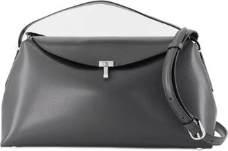 Toteme Handbags, female, Gray, Size: ONE SIZE T-Lock Top Handle Purse