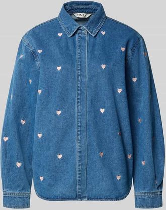 Only Regular Fit Jeansbluse reiner Baumwolle Modell VERA in Blau, Gr&ouml;&szlig;e XL