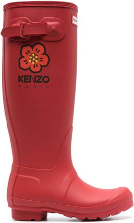 Kenzo x Hunter Wellington boots - women - Rubber/Rubber/Fabric - 38 - Red
