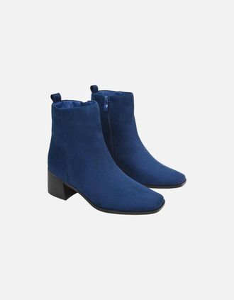 XY London Womens XY London Womens/Ladies Angela Low Block Heel Ankle Boots - Navy - Size: 8