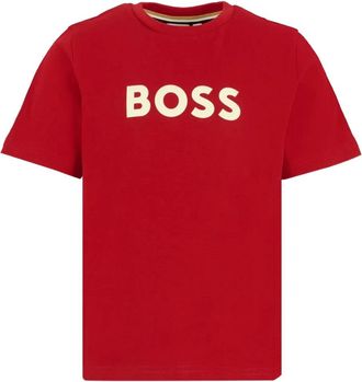 BOSS Kidswear logo-print t-shirt - kids - Cotton - 14 - Red