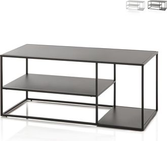 Aqa Tavolino Da Salotto In Metallo Design Moderno 120x50cm Angie - Nero