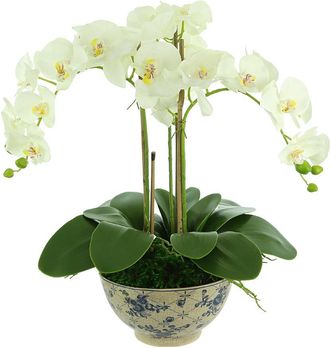 Creative Displays Inc. White Orchid Arrangement In A Round Planter