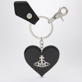 Vivienne Westwood Portachiavi Mirror Heart Orb con cuore specchiato nero