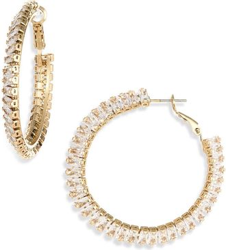 Tasha Baguette CZ Hoop Earrings in Gold at Nordstrom Rack