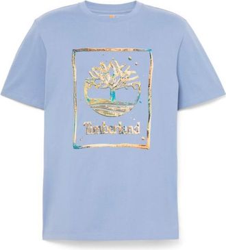 Timberland Water Stack Logo S/S Tee T-Shirt f&uuml;r Herren | lila